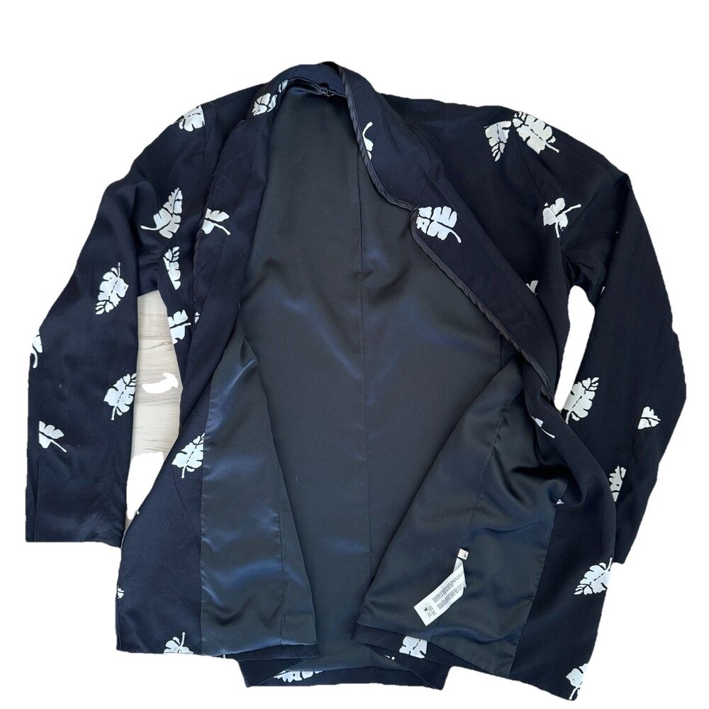 Capulet Leaf Print Jacket XS Black‎ White Botanical Lightweight Chic Boutique - Picture 4 of 12
